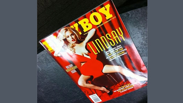 Capa da 'Playboy' com a atriz-problema Lindsay Lohan