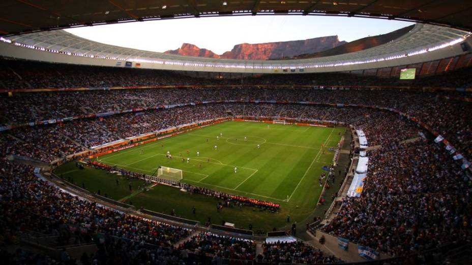 A partida entre Alemanha e Argentina na Copa de 2010, no Cape Town Stadium