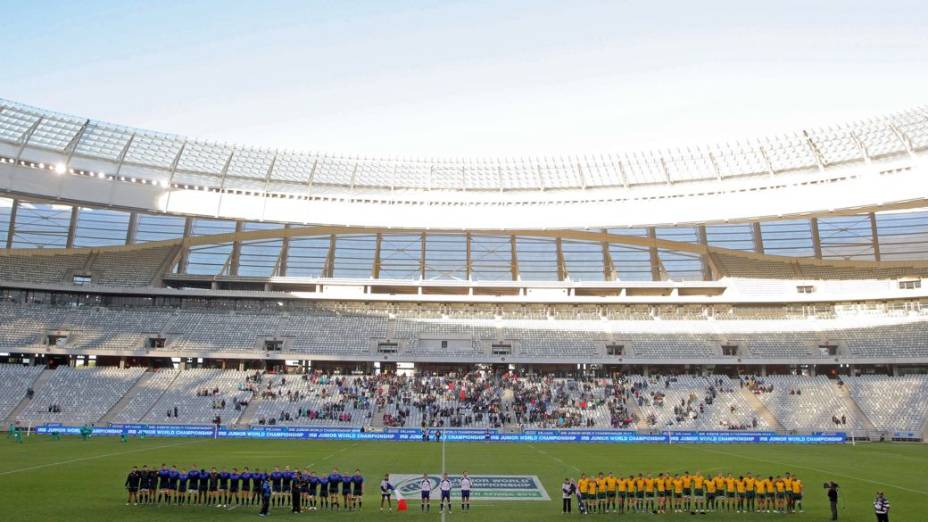 Cape Town Stadium quase vazio em partida do Mundial Sub-20 de rúgbi