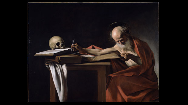 Tela <em>São Jerônimo que Escreve</em>, de Caravaggio
