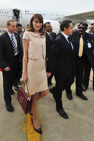 Carla Bruni durante visita a Índia