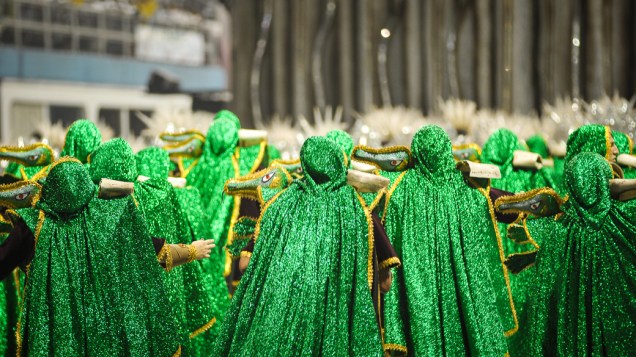 Dragões da Real durante desfile no Anhembi