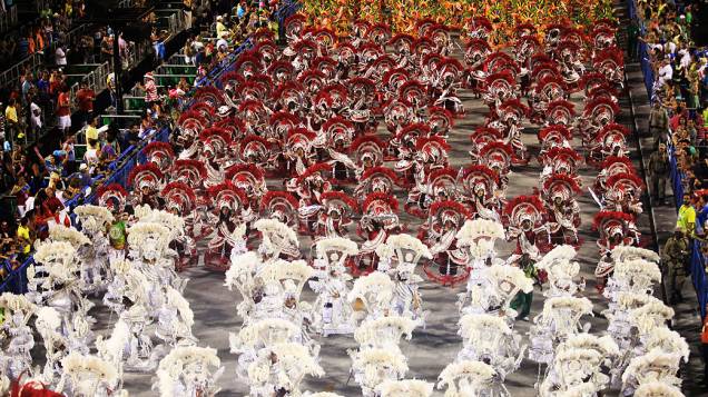 Desfile da escola de samba Império da Tijuca com o samba enredo "Batuk", pelo Grupo Especial do Carnaval do Rio de Janeiro, no sambódromo de Marques da Sapucaí, na noite deste domingo (02)