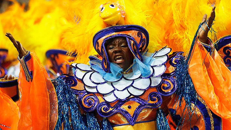 Desfile do Salgueiro pelo Grupo Especial do Carnaval do Rio de Janeiro, na Marquês de Sapucaí