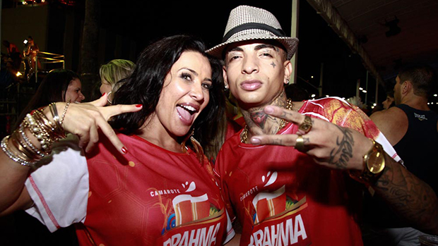MC Guime e Sheila Carvalho no camarote da Brahma no Carnaval de Salvador