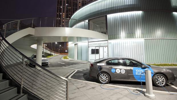Posto de recarga para carros elétricos da China Southern Power Grid em Guangzhou