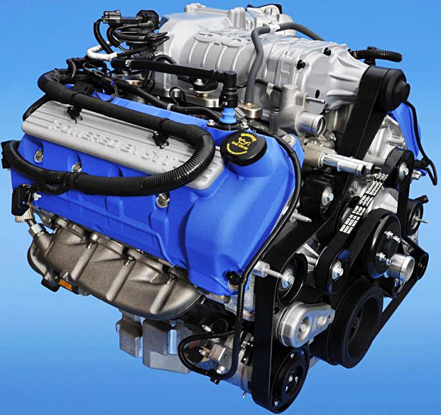 Motor do Shelby GT 500 2013, homologado como o mais potente do mundo: V8, 5.8 litros e 671 cavalos