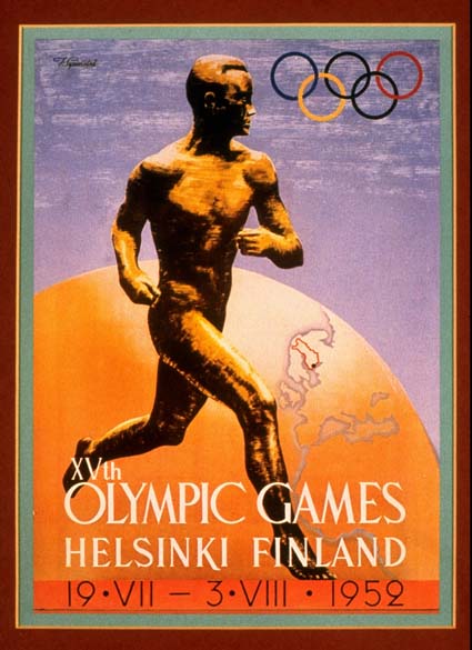 Cartaz das Olimpíadas em Helsinque, Finlândia 1952