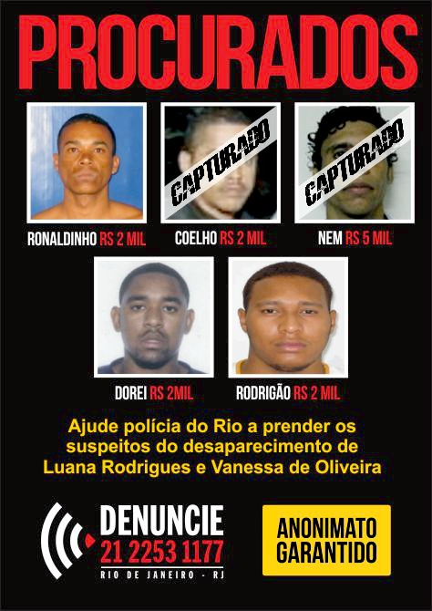 O cartaz do Disque-Denúncia: 2 mil reais por informações que levem aos acusados de matar Luana