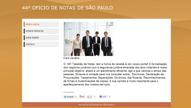 Reprodução de página falsa de cartório utilizada para aplicar golpes