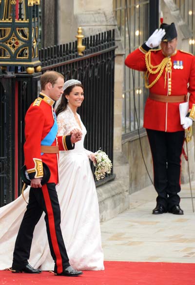 Príncipe William e Kate Middleton deixam a Abadia de Westminster