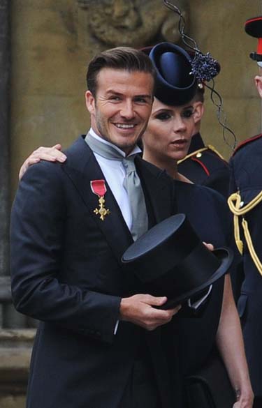 David Beckham e Victoria Beckham chegam na Abadia de Westminster, Londres