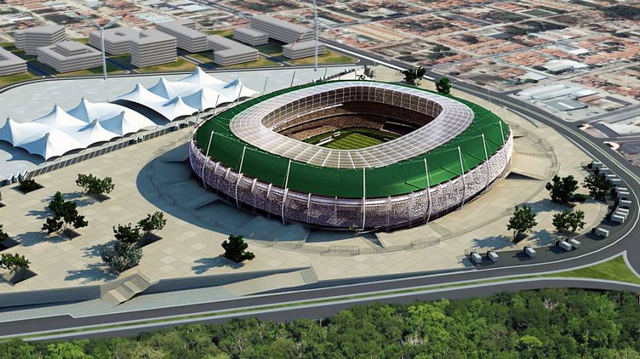 Projeto do Castelão, em Fortaleza: palco de partidas da fase de grupos e de uma semifinal da Copa das Confederações