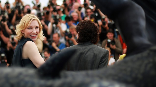 A atriz Cate Blanchett durante a coletiva de imprensa do filme Como Treinar o seu Dragão no 67º Festival de Cinema de Cannes