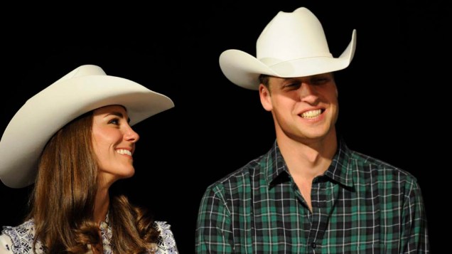 Catherine e príncipe William, duquesa e duque de Cambridge, durante uma demonstração de rodeio na cidade canadense de Calgary