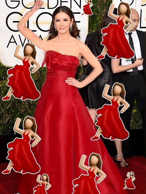 Catherine Zeta-Jones faz cosplay de um famoso emoji