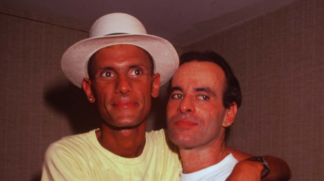 Com o amigo Ney Matogrosso, em 1989