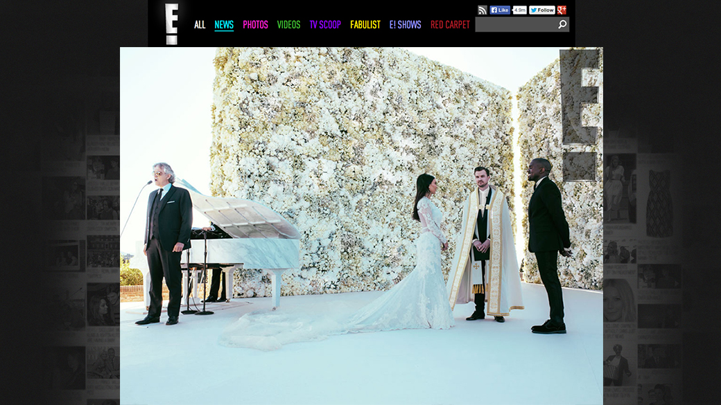 Andrea Bocelli canta no casamento de Kim Kardashian e Kanye West