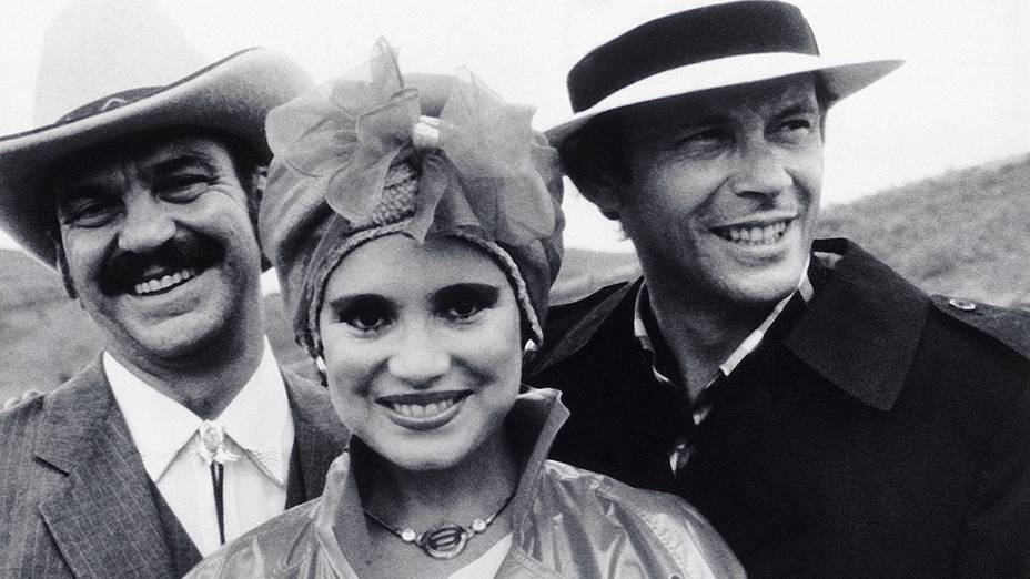 Lima Duarte, Regina Duarte e José Wilker na novela Roque Santeiro em 1986