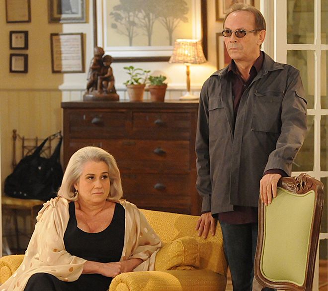 Vera Holtz e José Wilker na novela Três Irmãs em 2008