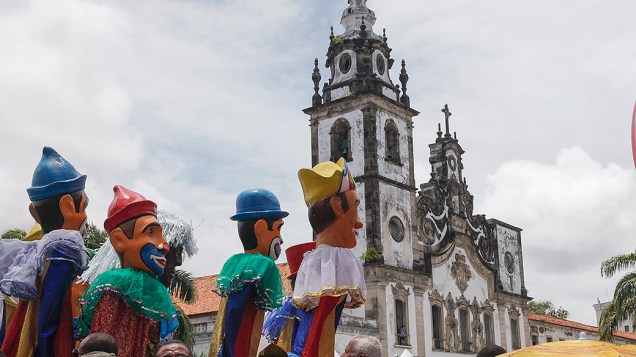 Bonecos gigantes tradicionais do Carnaval de Pernambuco no Galo da Madrugada, em 01/03/2014
