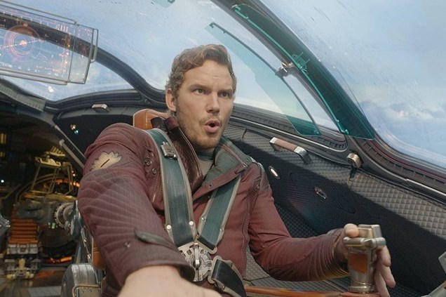 Chris Pratt em cena do filme Guardiões da Galáxia