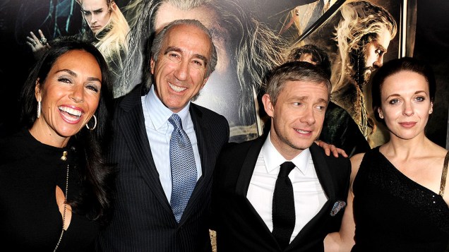 Produtor Gary Barber e o ator Martin Freeman durante a première do filme O Hobbit: A Desolação de Smaug, em Hollywood