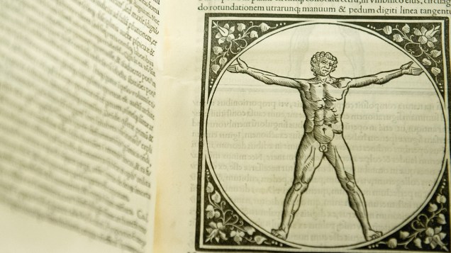 O célebre Homem Vitruviano, feito por Da Vinci no final do século XV