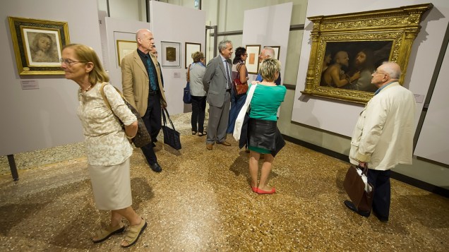 Imagem da exposição Leonardo da Vinci, LUomo Universale (Leonardo da Vinci, o Homem Universal), que acontece  29 de agosto a 1º de dezembro, na Gallerie dellAccademia, em Veneza, Itália
