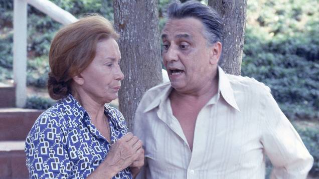 Atriz Cleide Yáconis e o ator Jorge Dória na novela Aritana de 1979