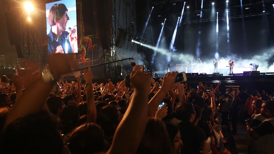 Show da banda Phoenix durante o festival Lollapalooza, em São Paulo