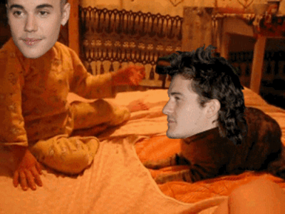 O bebê (baby) Bieber provoca e é atacado pelo gato Bloom. Rrrr