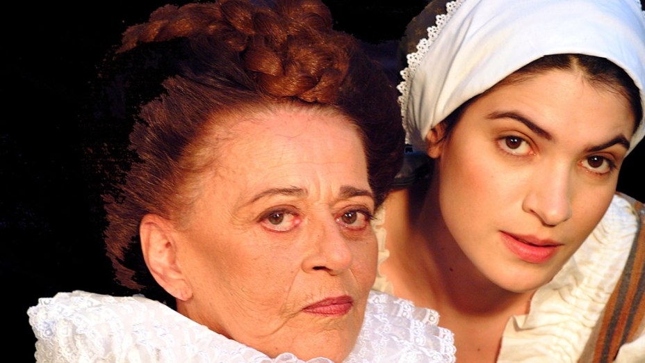 Norma Bengell e Maria Manoella na peça O Relato Íntimo da Madame Shakespeare, em 2007