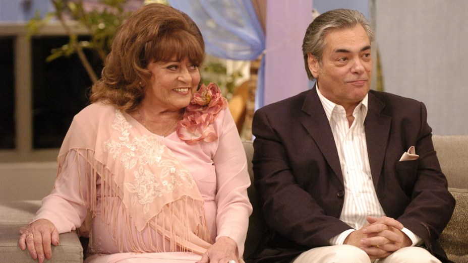 Norma Bengell e José Rubens Chachá, no programa Toma Lá Dá Cá, da Globo