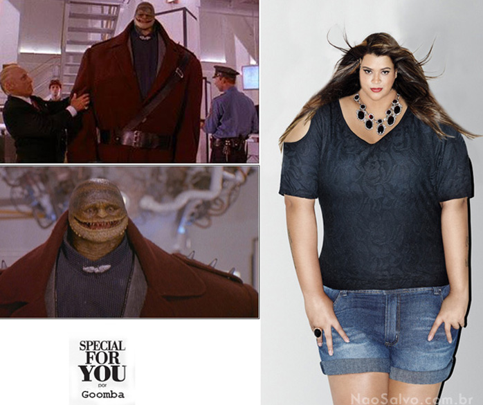 Nesta montagem, Preta Gil tem o rosto colado ao corpo de Goomba, personagem do game Mario Bros
