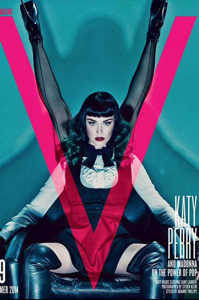 Katy Perry tem como companhia apenas as pernas de Madonna em ensaio da V Magazine