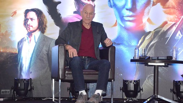 O ator Patrick Stewart divulga o novo X-Men, em São Paulo