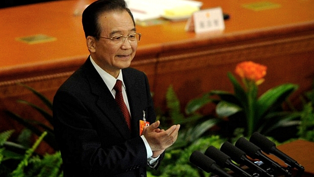 Wen Jiabao discursou na abertura do Parlamento que vai oficializar sua saída do cargo