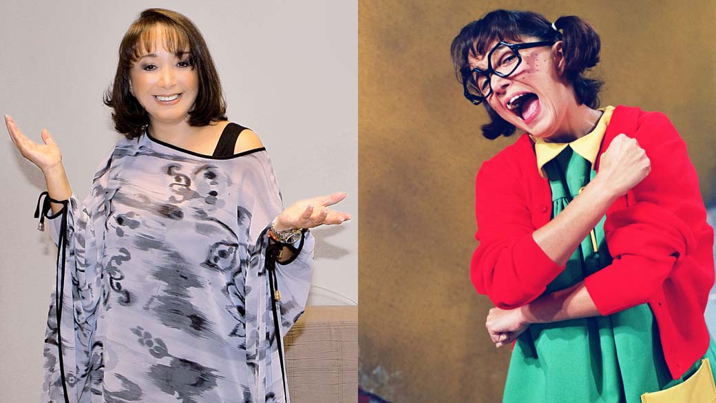 Montagem com fotos de Maria Antonieta De Las Nieves, a Chiquinha do seriado 'Chaves'