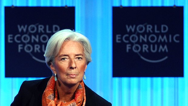 Christine Lagarde, durante o Fórum Econômico Mundial, em Davos, na Suíça