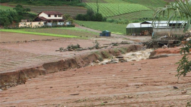 Destruição causada pelas chuvas na região de Vieiras em Teresópolis, Rio de Janeiro