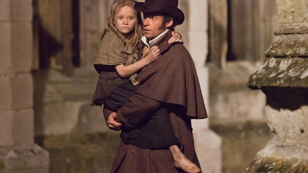 Hugh Jackman interpreta Jean Valjean no filme Os Miseráveis