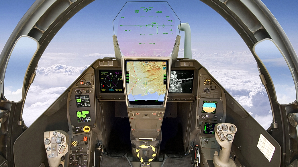 cockpit do avião de combate Rafale