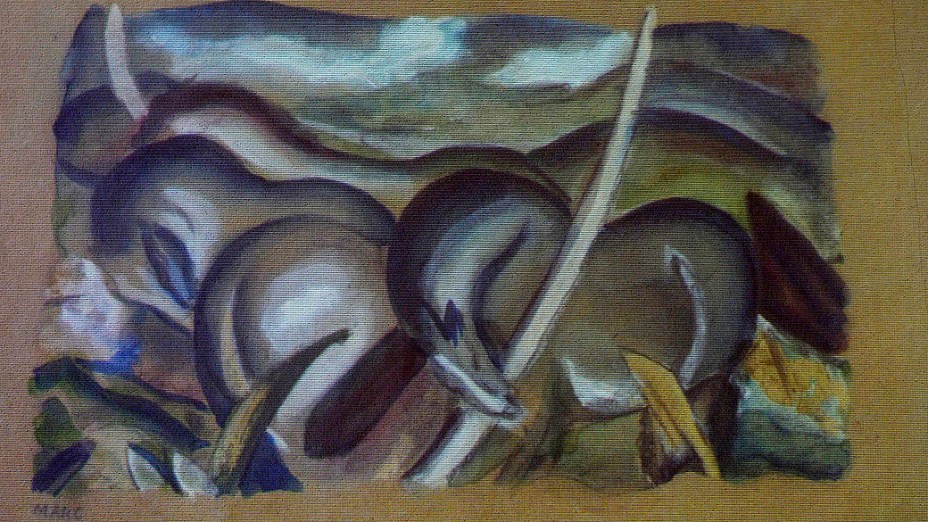 A polícia alemã recuperou 1 400 quadros entre eles obras de Picasso, Matisse, Chagall e Nolde da casa de um homem de 80 anos, em Munique. Reprodução da obra do pintor Franz Marc