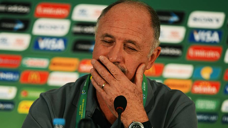 Luiz Felipe Scolari durante coletiva antes da estréia da Seleção Brasileira na Copa das Confederações, em Brasília