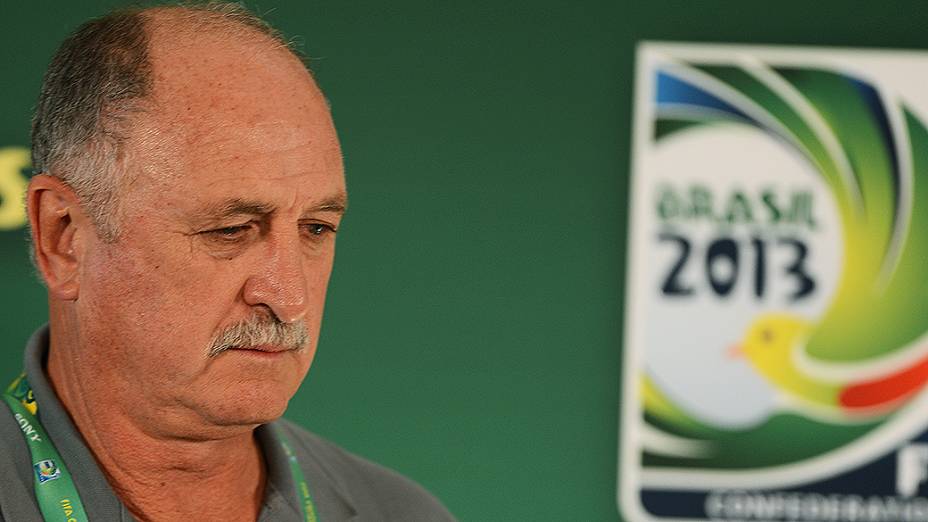 Luiz Felipe Scolari durante coletiva antes da estréia da Seleção Brasileira na Copa das Confederações contra o Japão, em Brasília