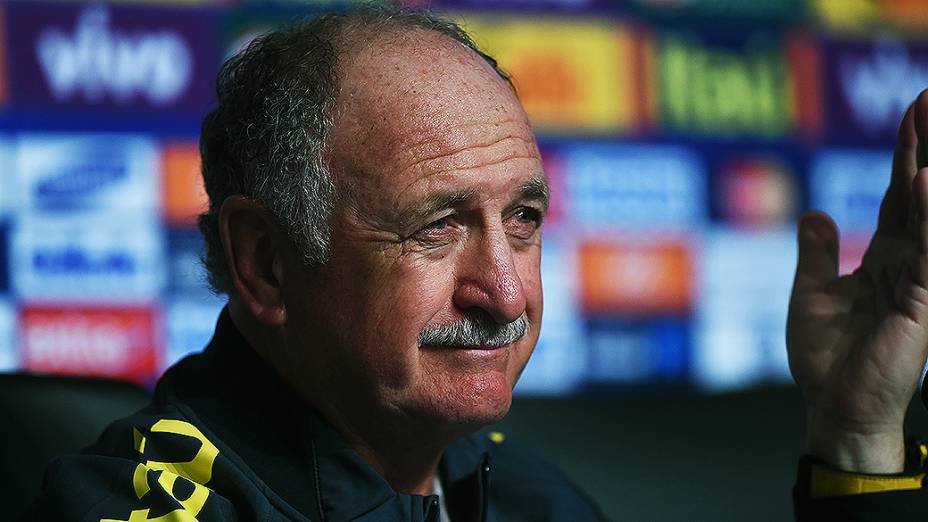 Técnico Luiz Felipe Scolari durante coletiva de imprensa, em Goiânia