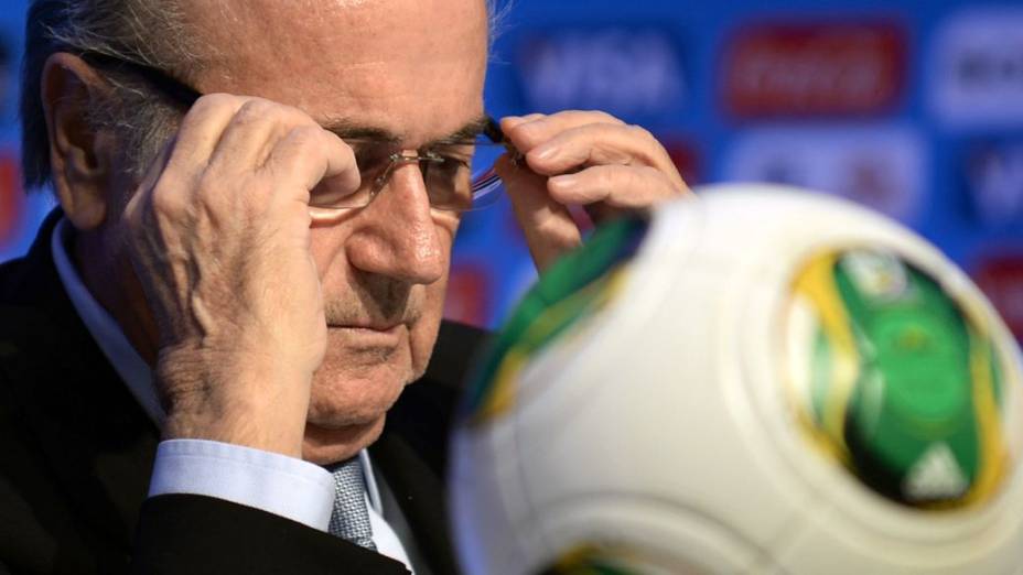 O presidente da Fifa, Joseph Blatter, na Costa do Sauípe