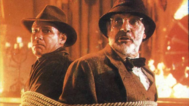 Ao lado de Harrison Ford em Indiana Jones e a Última Cruzada, de 1989