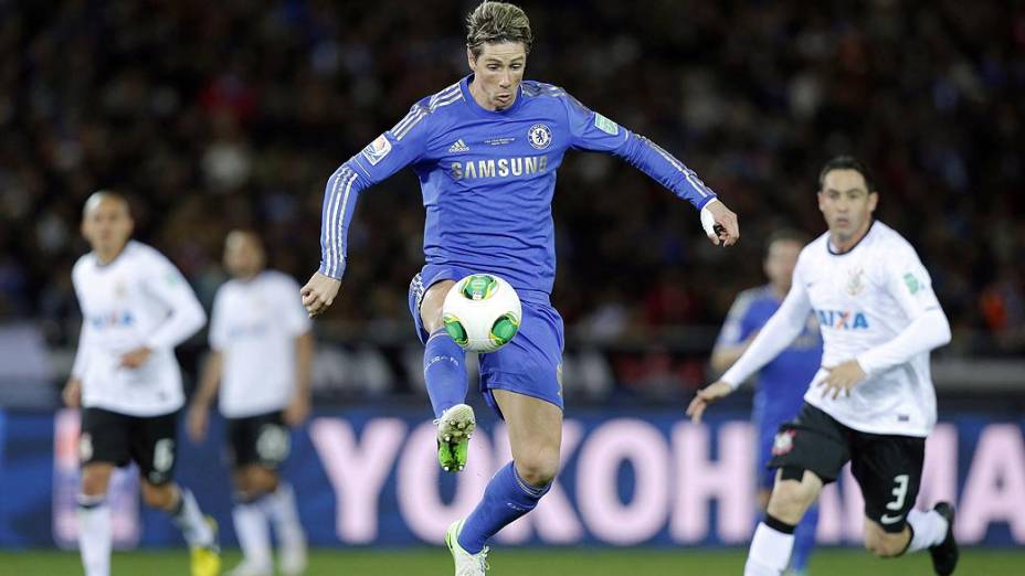 Fernando Torres do Chelsea durante o jogo contra o Corinthians, na partida válida pela final do Campeonato Mundial de Clubes da Fifa, em Yokohama